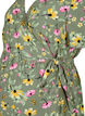 Zwangerschapsjurk in viscose met wikkel, Green Flower Print, Packshot image number 2