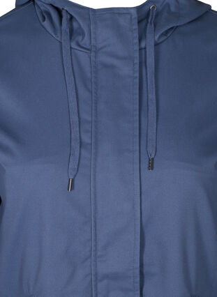 Korte jas met capuchon en zakken, Blue Indigo, Packshot image number 2