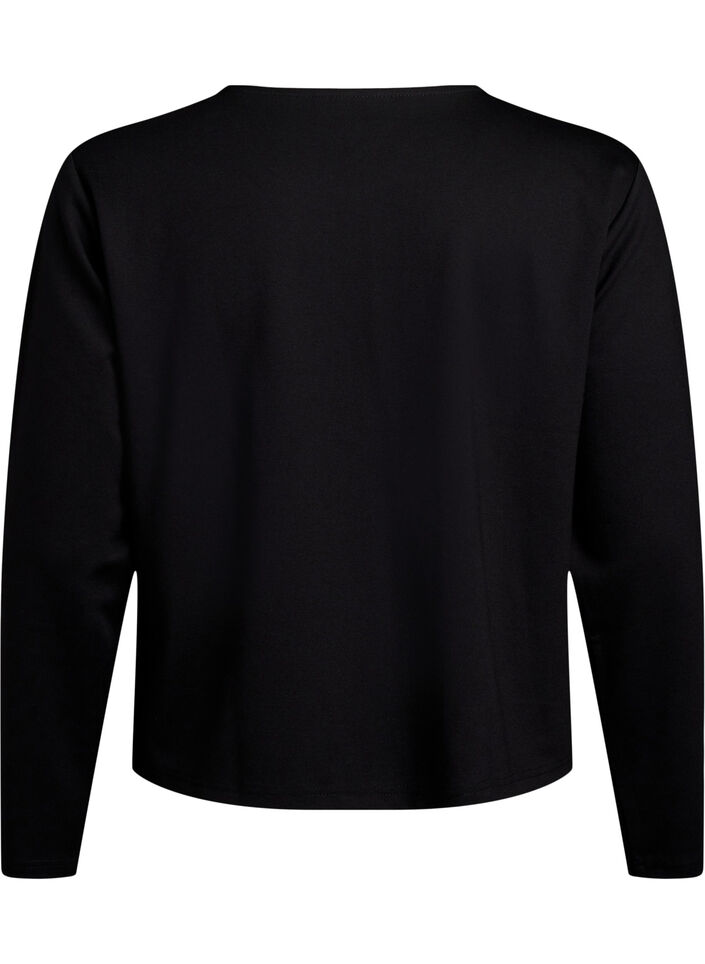 Cardigan met decoratieve knopen en lange mouwen, Black, Packshot image number 1