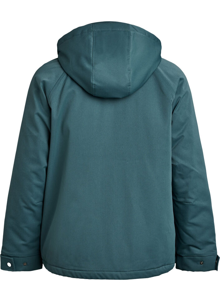 Gewatteerde parka met afneembare capuchon, Groen, Packshot image number 1