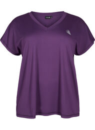 Los trainings-T-shirt met v-hals, Purple Pennant
