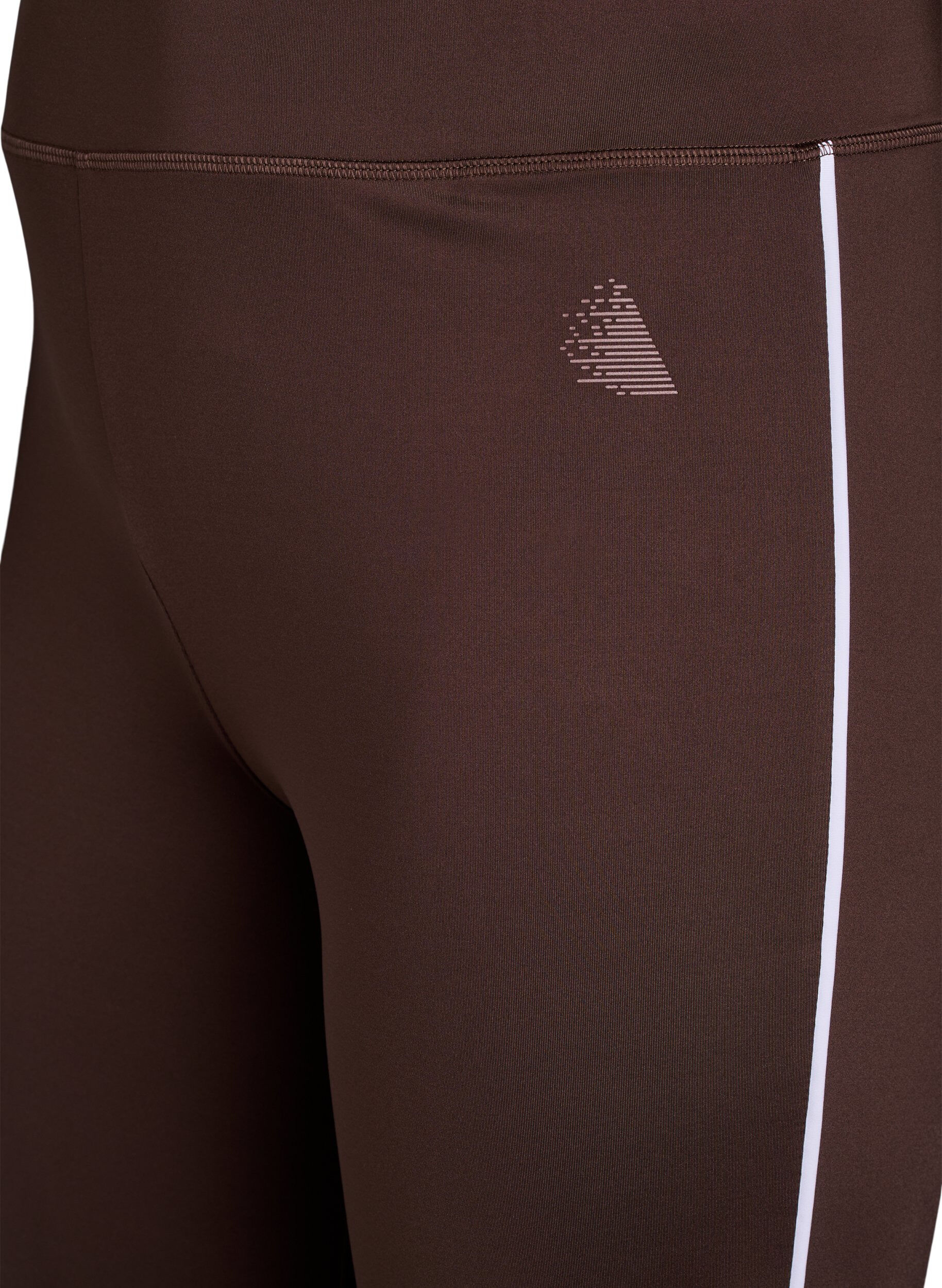 Zizzi Uitlopende workoutbroek met contrasterende biezen, Bruin, Packshot image number 2
