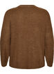 Gebreide blouse met ribstructuur en knoopdetails, Bruin, Packshot image number 1