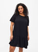 Jurk van viscose met coupenaad, Zwart, Model image number 0
