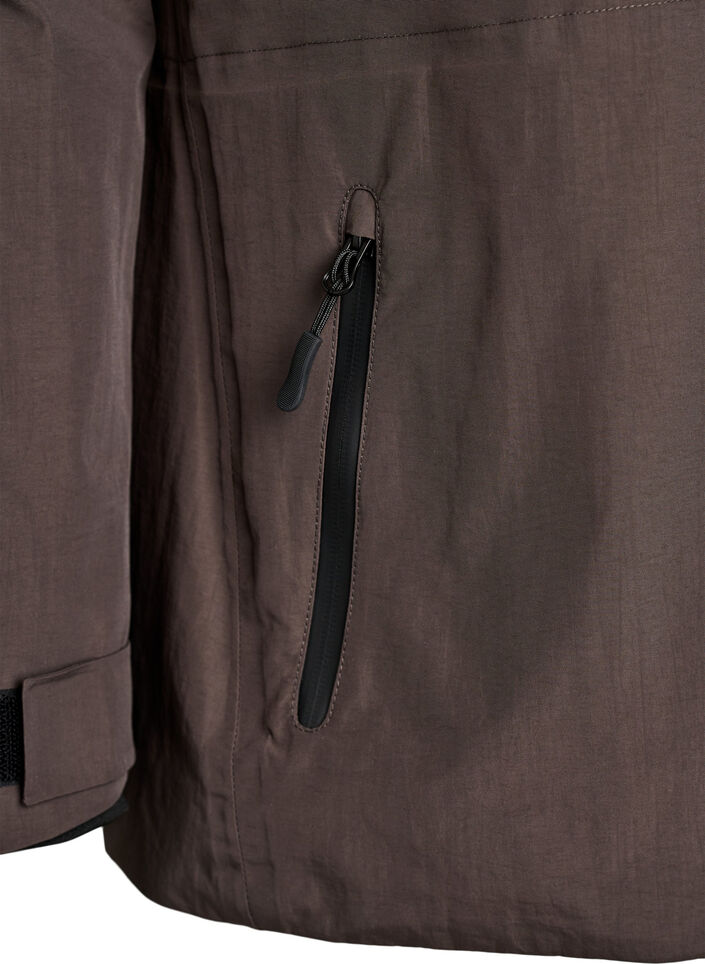 Waterdichte winterjas met afneembare capuchon, Bruin, Packshot image number 3