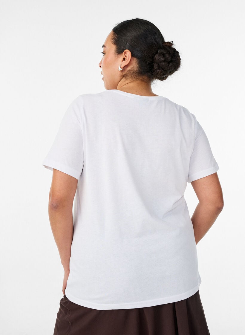 T-shirt met motief, Wit, Model image number 2