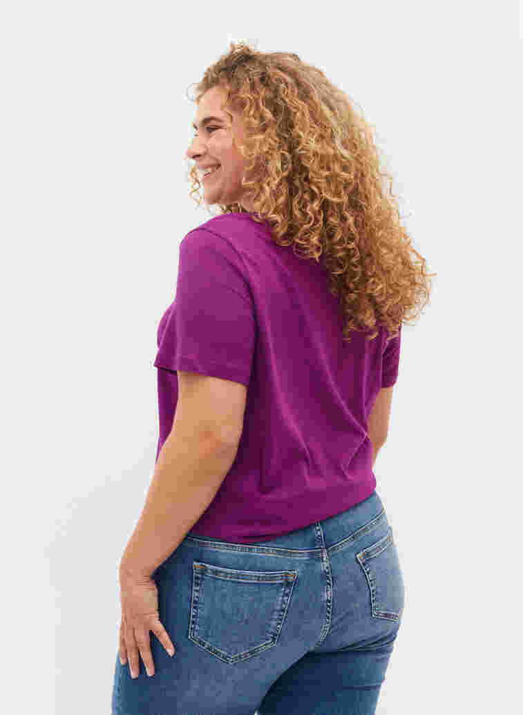 Katoenen t-shirt met print, Grape Juice, Model image number 1