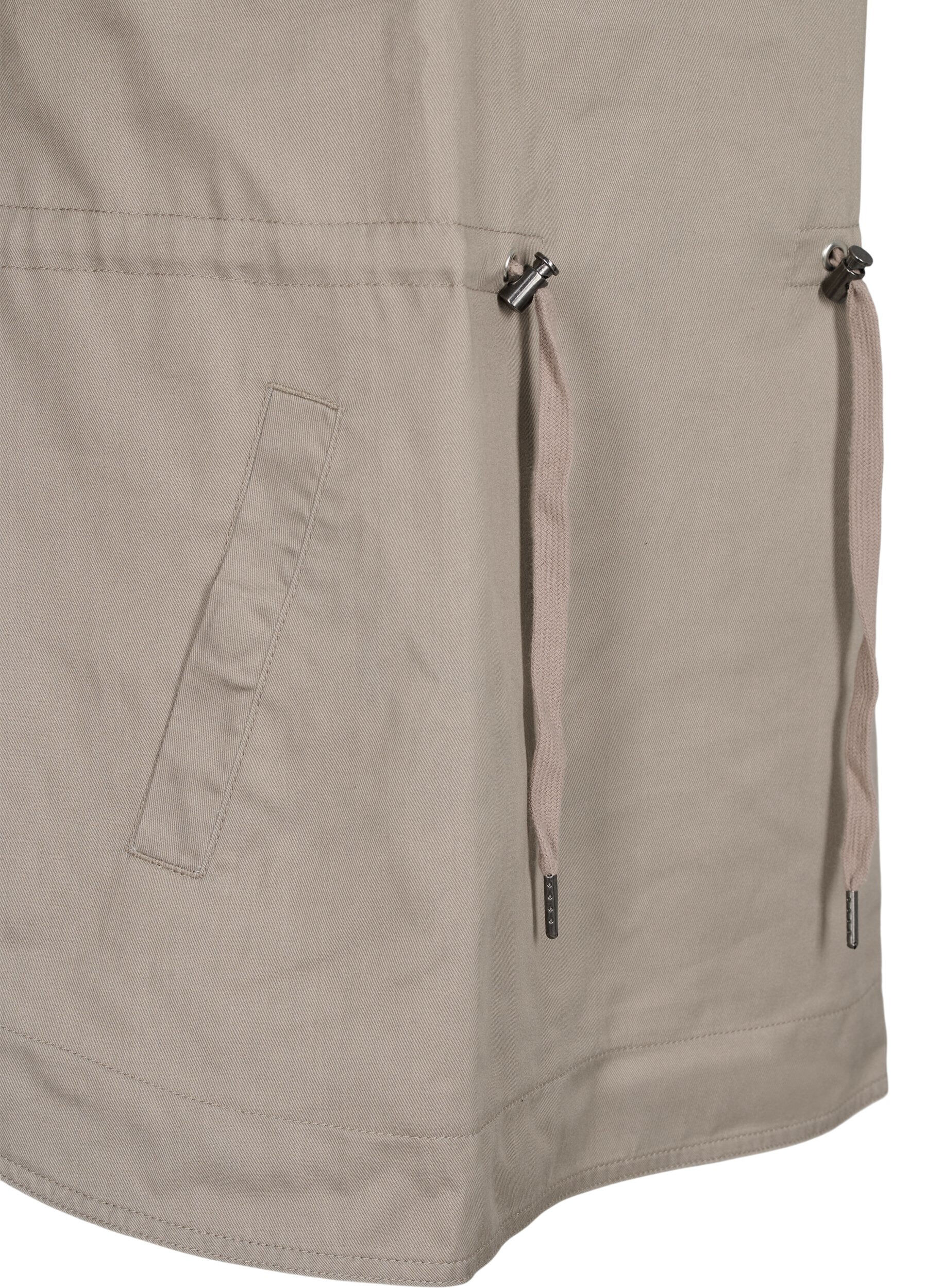 Zizzi Anorak met capuchon en zak, Moon Rock, Packshot image number 3