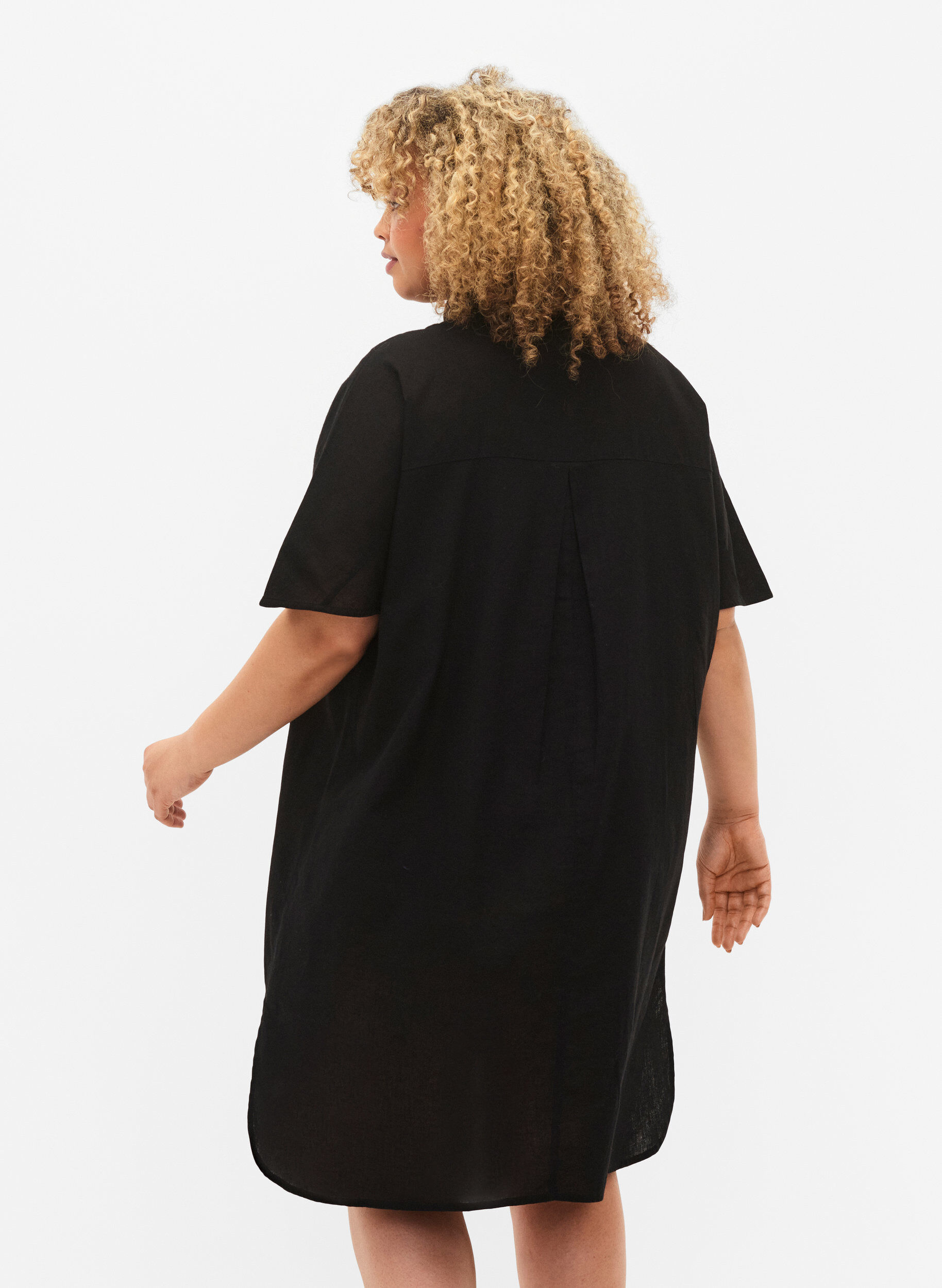 Zizzi Lang shirt met korte mouwen, Black, Model image number 1