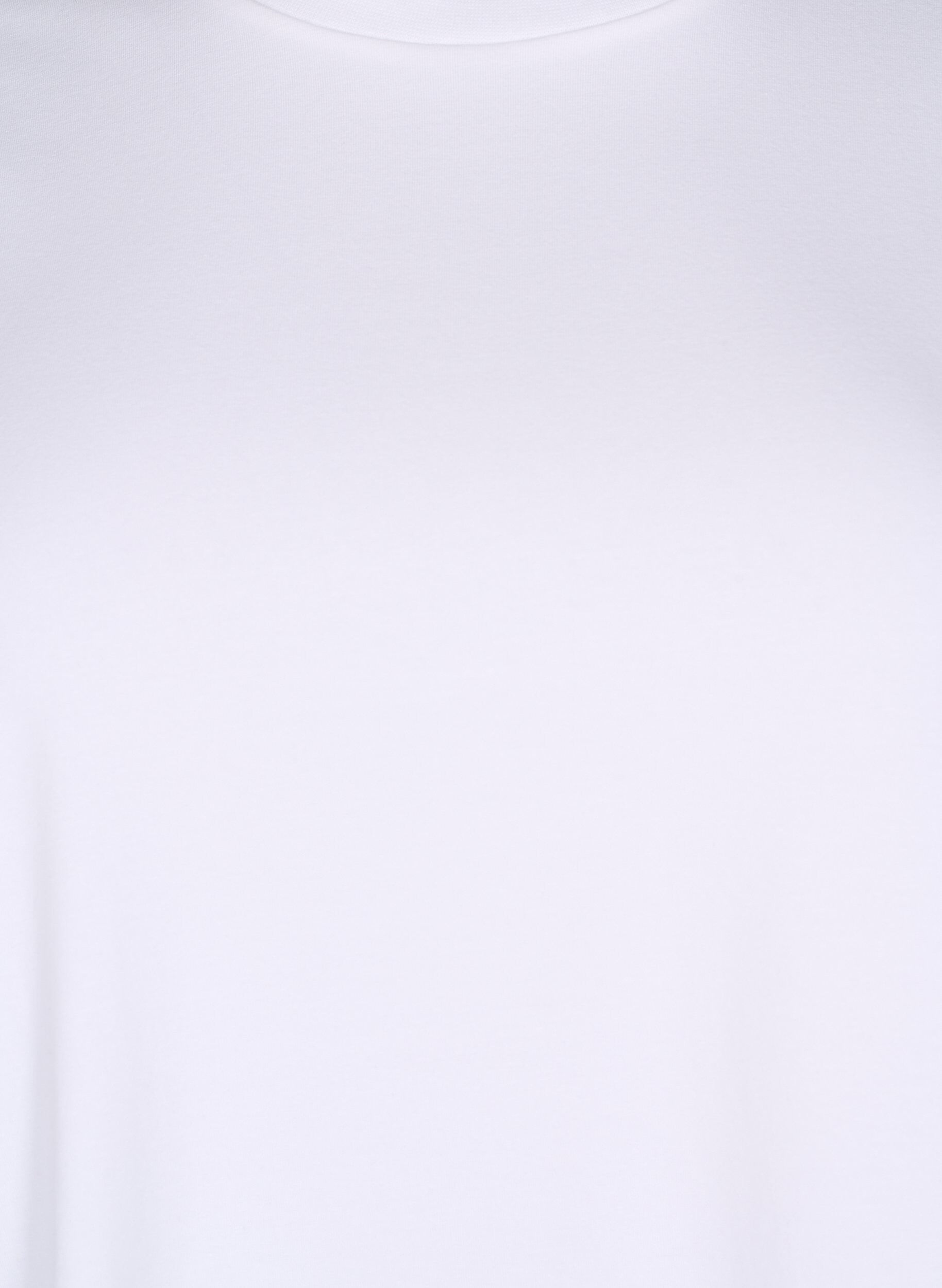 Zizzi T-shirt in biologisch katoen met een ronde hals, Bright White, Packshot image number 2