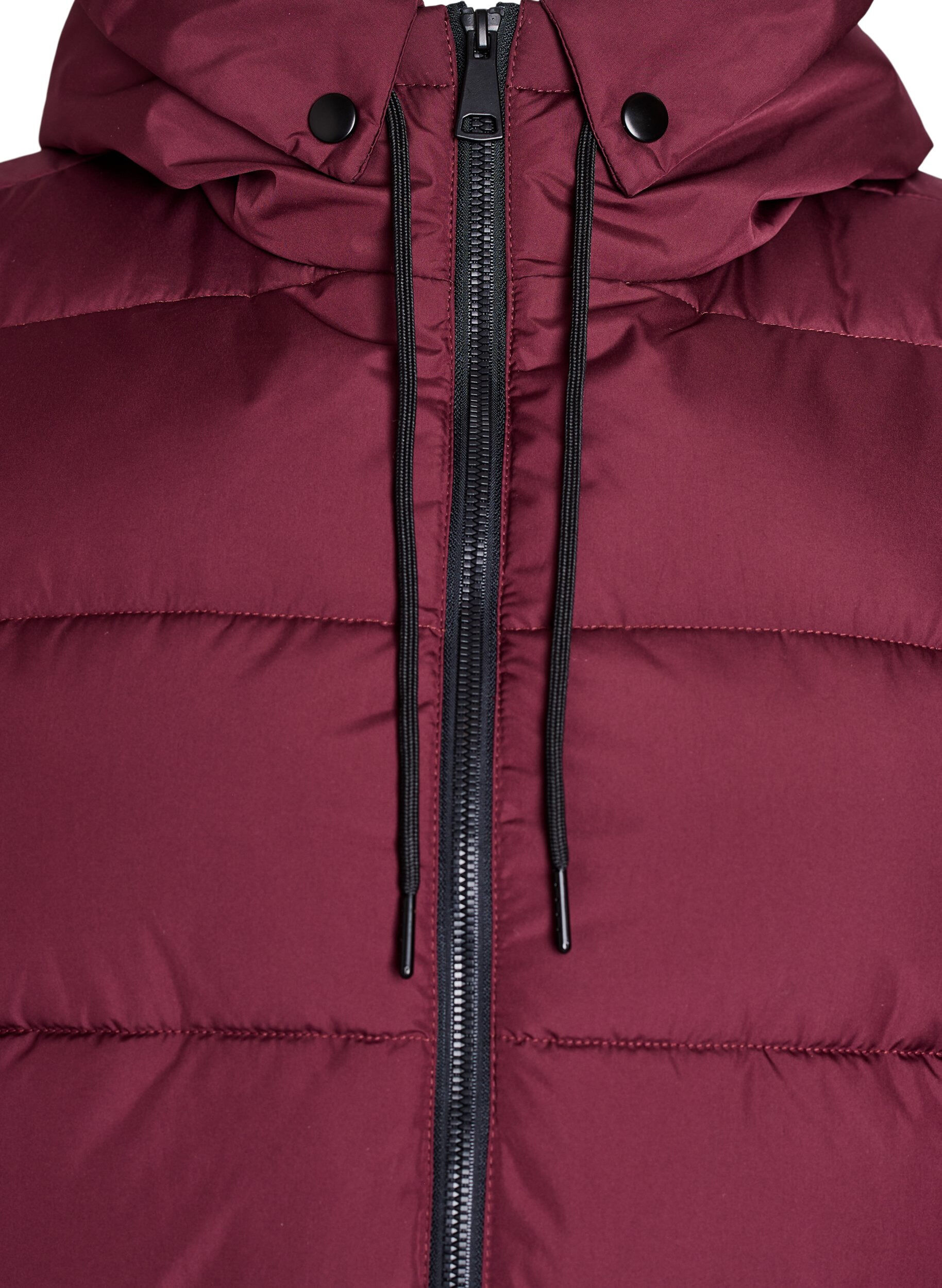 ZizziLange vest met capuchon en zakken, Rood, Packshot image number 2