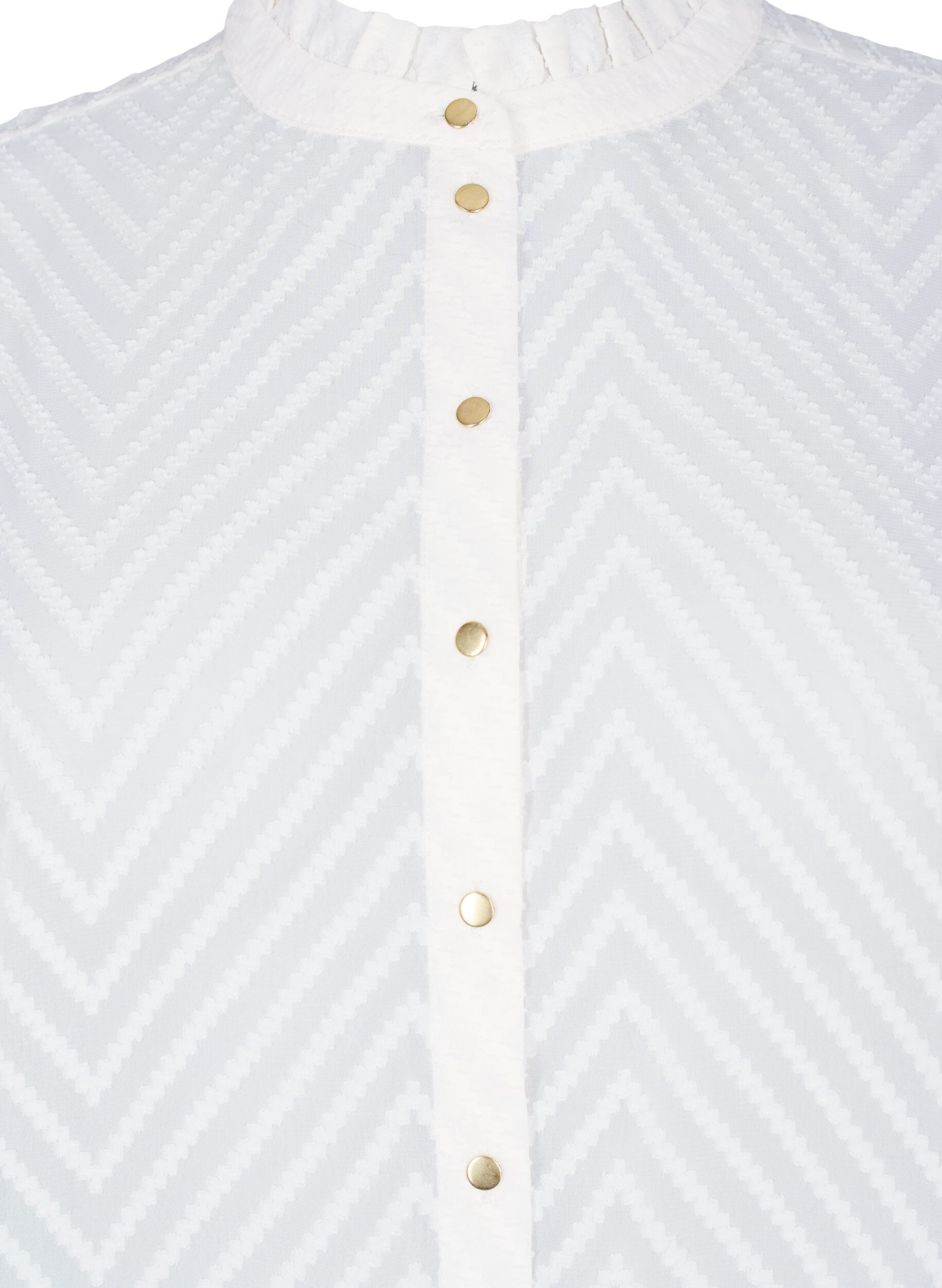 Zizzi Shirtblouse met ruches en gedessineerde textuur, Snow White, Packshot image number 2