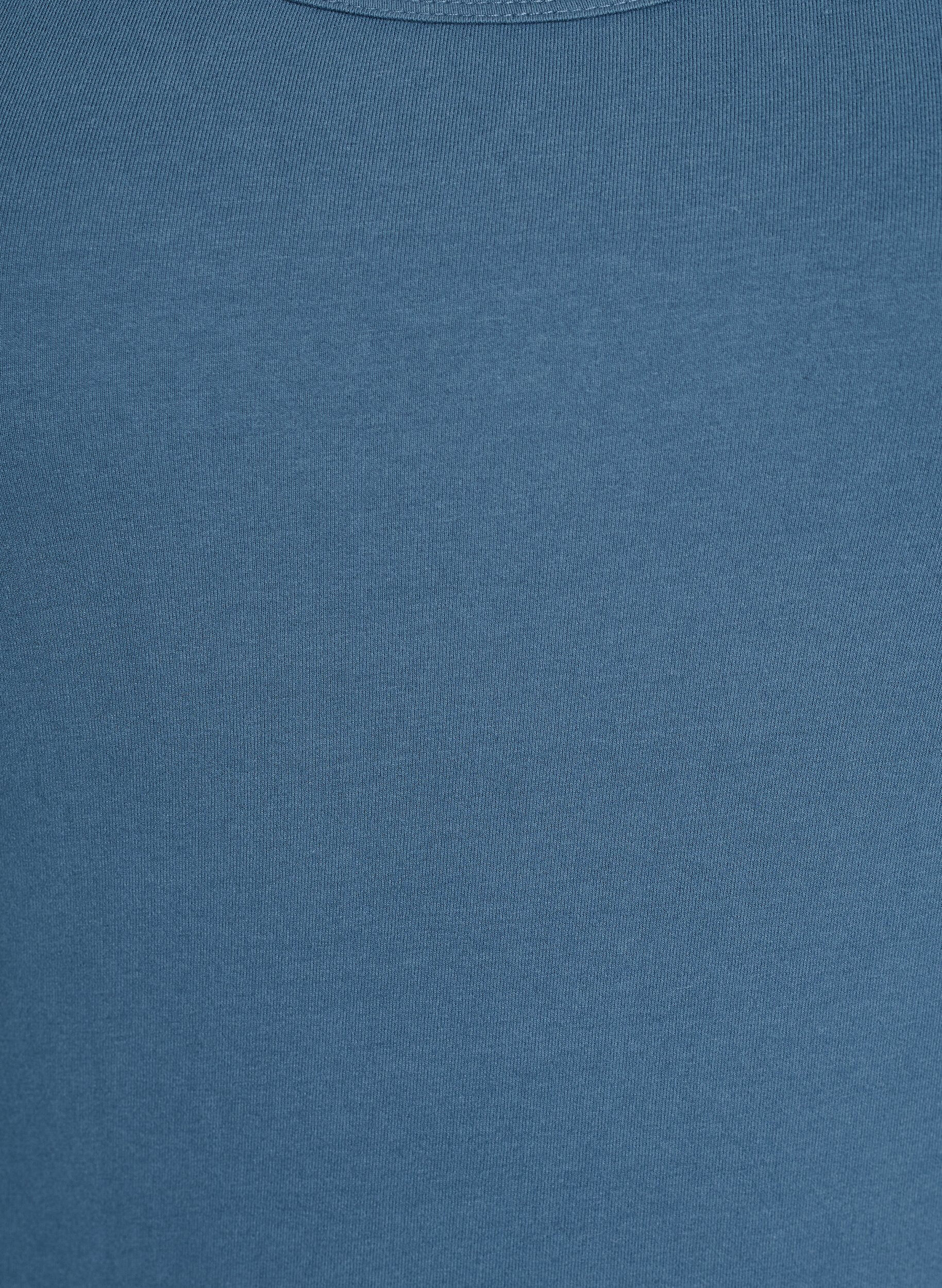 Zizzi Effen basic top in katoen, Grijs, Packshot image number 2