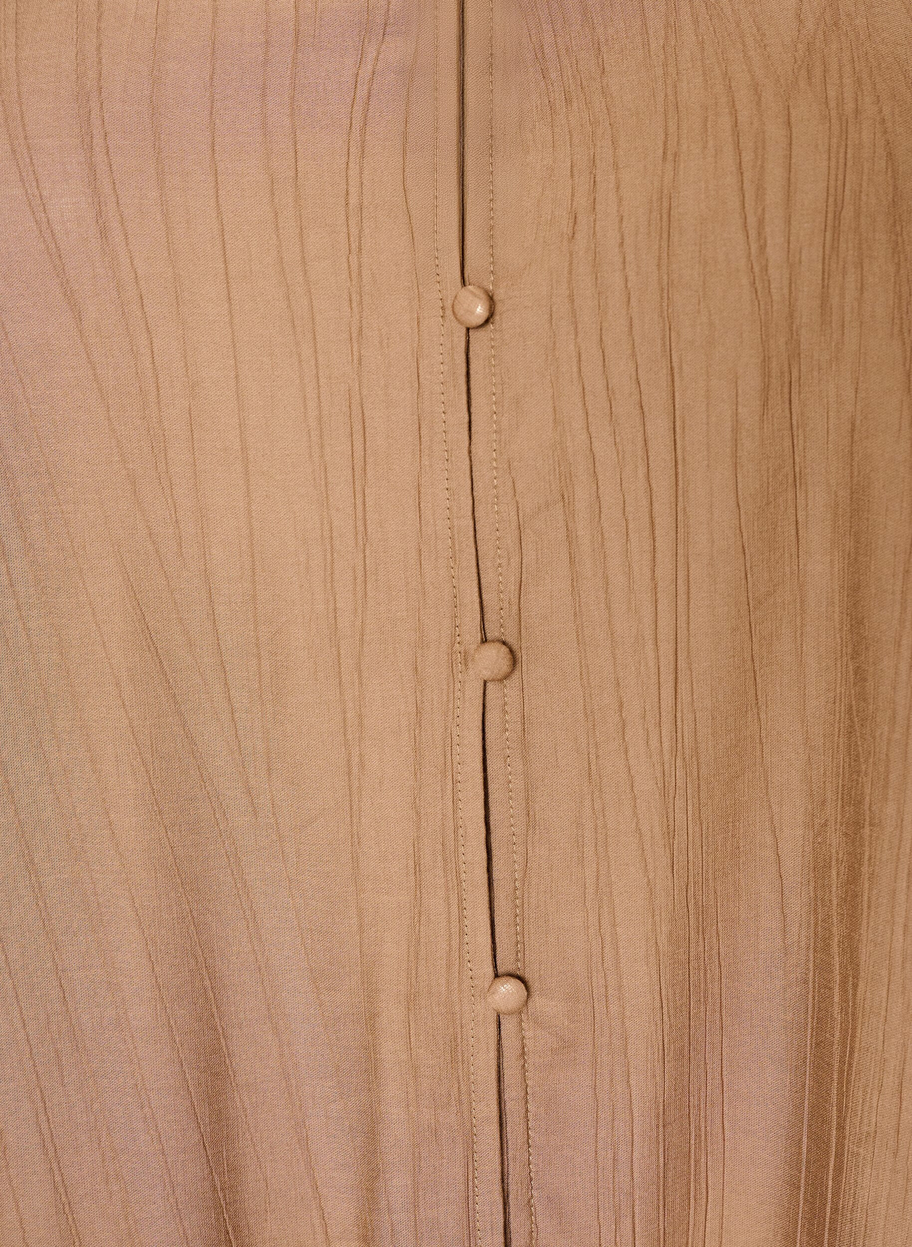 ZizziLosse tuniek met gekreukte structuur en rucherand, Bruin, Packshot image number 2