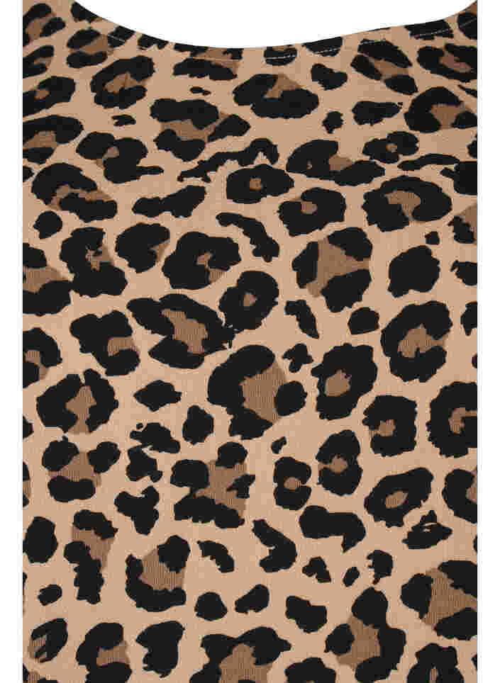 Bedrukte jurk met 3/4 mouwen, Leopard, Packshot image number 2