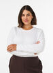 Basic T-shirt met ronde hals en lange mouwen, Wit, Model image number 0