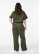 Corduroy jumpsuit met straight-fit broekspijpen, Groen, Model image number 1