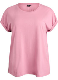 T-shirt met korte mouwen van katoenmix, Roze