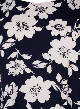 FLASH - Viscose blouse met korte mouwen en print, N. Sky White Flower, Packshot image number 2