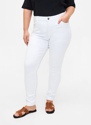 Viona jeans met normale taille, White, Model image number 2