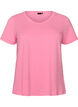 Basic t-shirt in effen kleur met katoen, Roze, Packshot image number 0