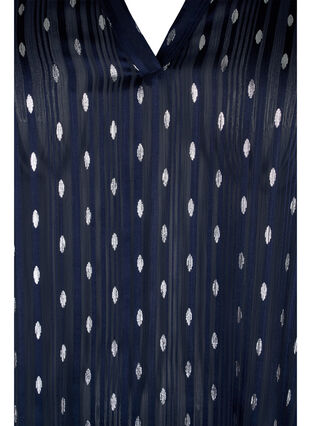 Bedrukte blouse met smok en v-hals, Night Sky w. Silver, Packshot image number 2