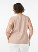 Gestreepte vest in linnen en viscose, Beige, Model image number 2