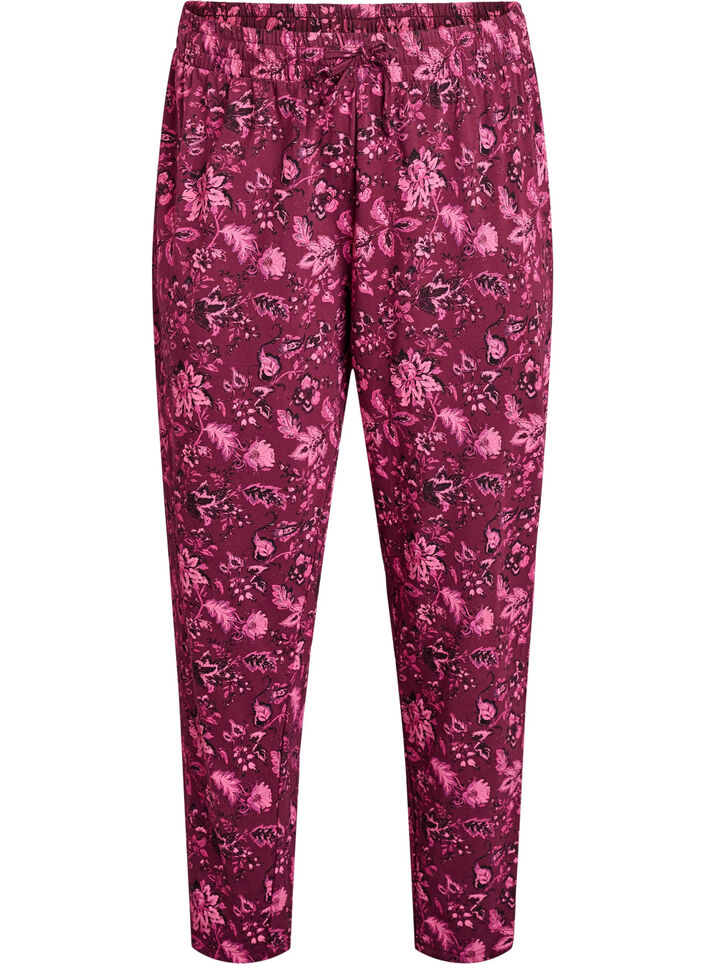 Kleren pyjama broek met print, Donker Bordeaux, Packshot image number 0