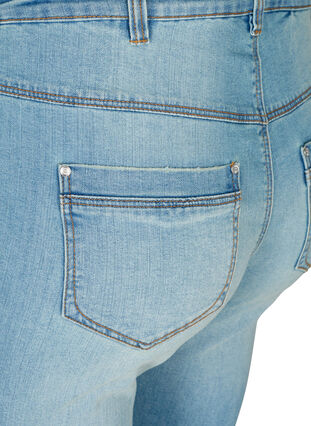 Extra slim fit Sanna jeans met slijtage-look, Light blue denim, Packshot image number 3