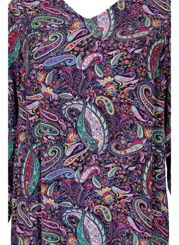 Viscose midi-jurk met paisleyprint, Multi Paisley, Packshot image number 2