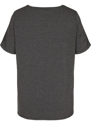 Zwangerschaps t-shirt in katoen met korte mouwen , Dark Grey Melange, Packshot image number 1