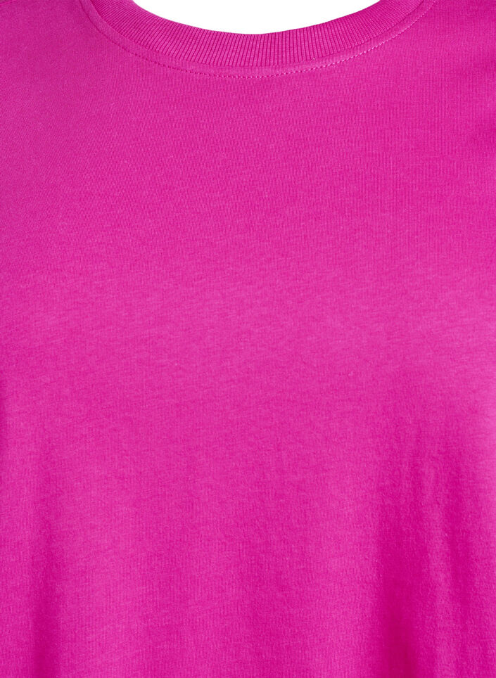 Basic katoenen T-shirt met ronde hals, Roze, Packshot image number 2