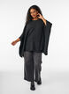 Poncho met ronde hals en breisel, Grijs, Model image number 1