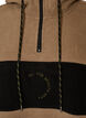 Fleece-anorak met capuchon en contrasterend paneel, Bruin, Packshot image number 2