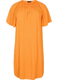 Viscose jurk met korte mouwen, Orange Peel