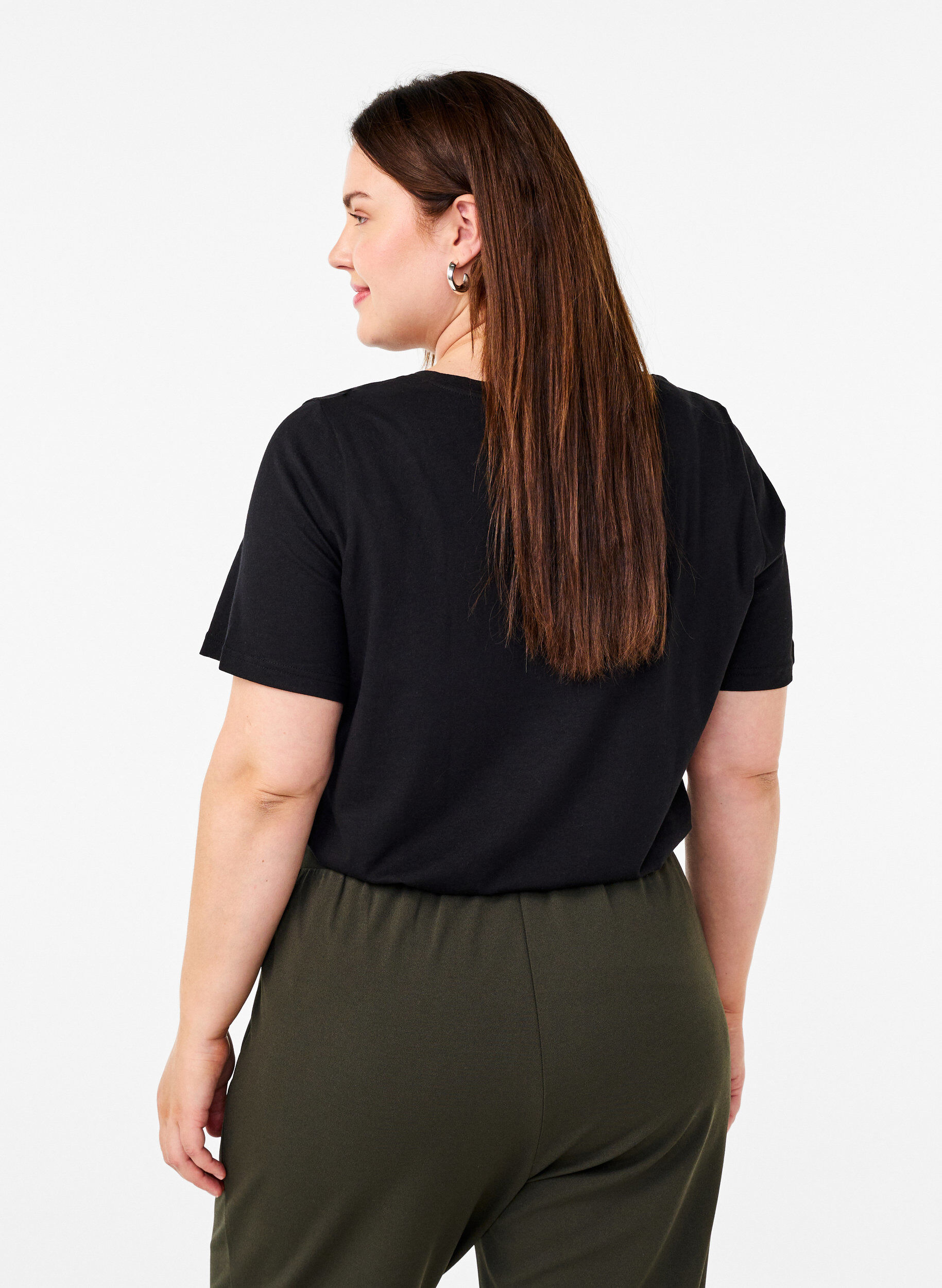 Zizzi FLASH - T-shirt met motief, Zwart, Model image number 2