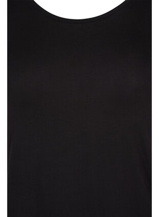 Viscose jurk met rugdetail en korte mouwen, Black, Packshot image number 2