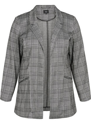 Geruite blazer met lurex details, Grey check comb., Packshot image number 0