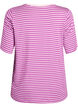 T-shirt met TENCEL&trade; Lyocell en strepen, Paars, Packshot image number 1