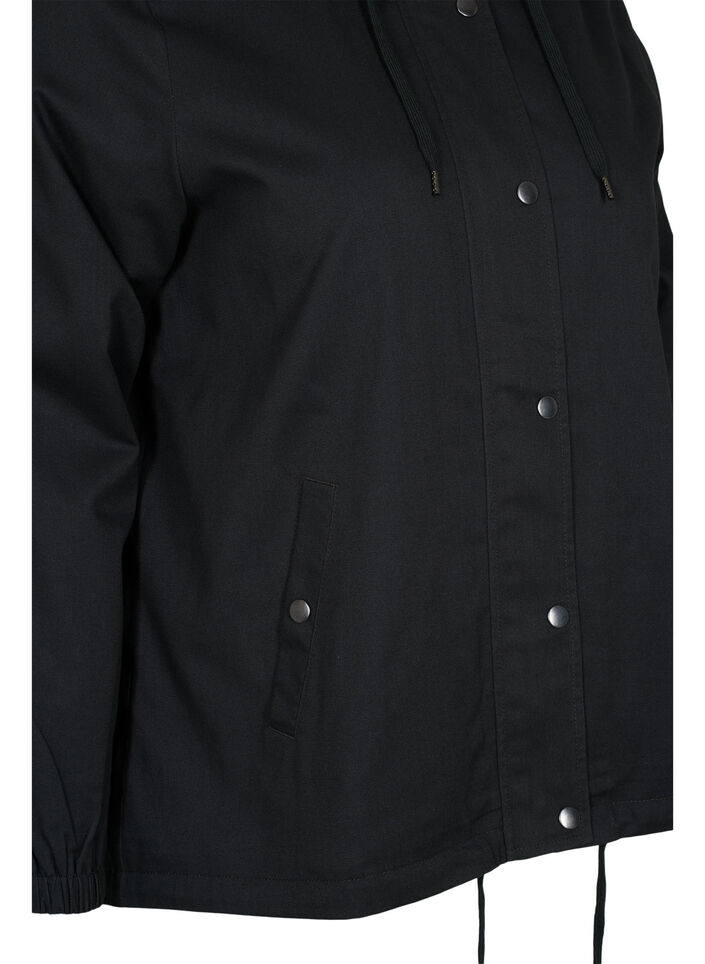 Parka jas met capuchon en steekzakken, Black, Packshot image number 3
