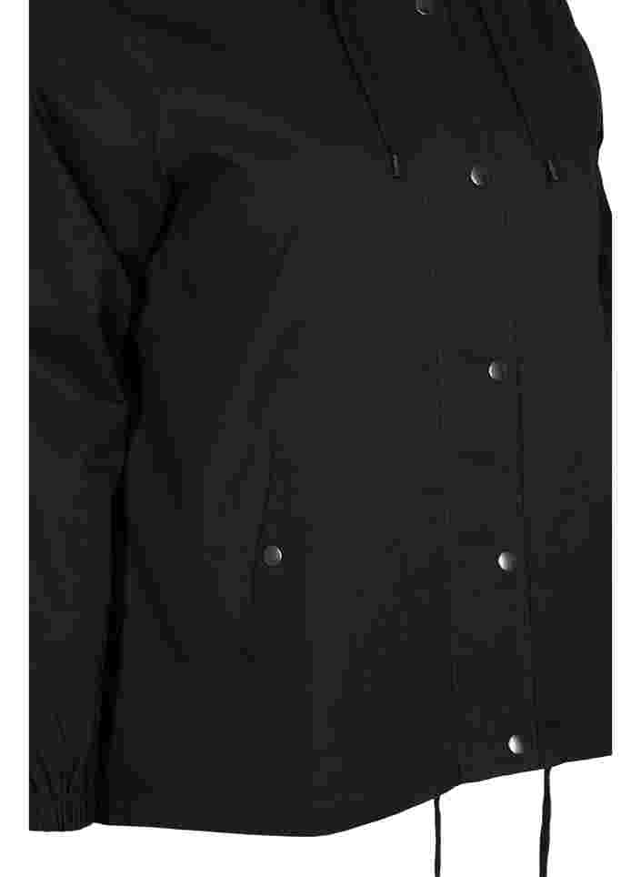 Parka jas met capuchon en steekzakken, Black, Packshot image number 3