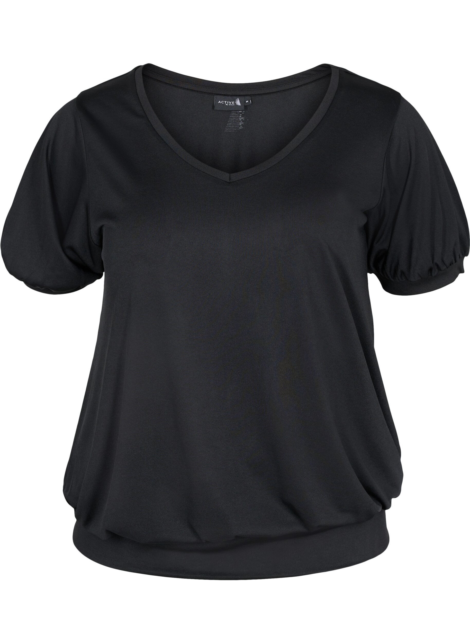 Zizzi Sporttop met korte mouwen, Black, Packshot image number 0