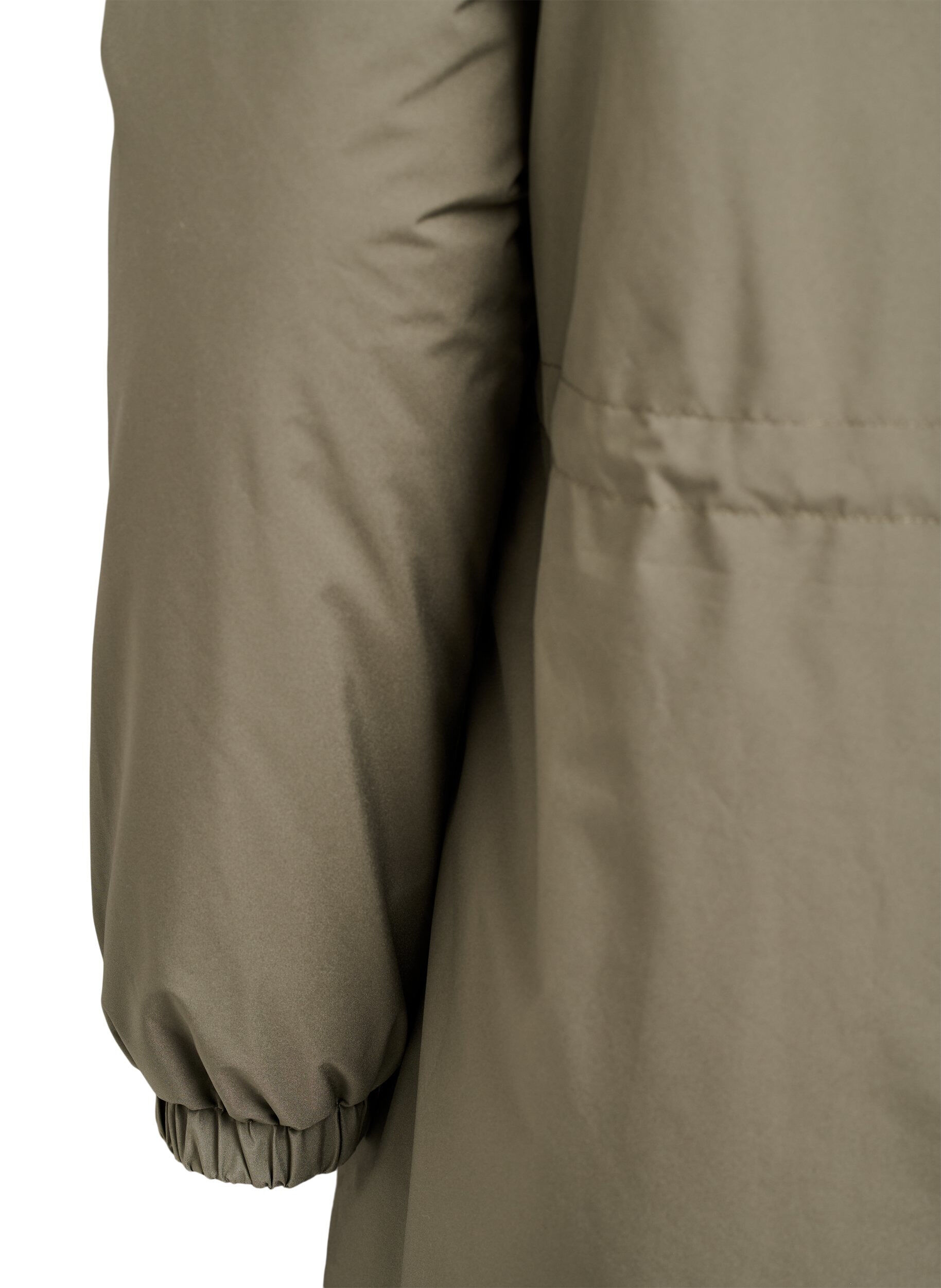 Zizzi Lichtgewicht gewatteerde parka met een capuchon, Groen, Packshot image number 4