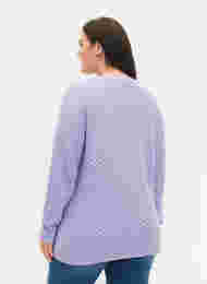 Gebreide top met patroon en v-halslijn, Lavender, Model