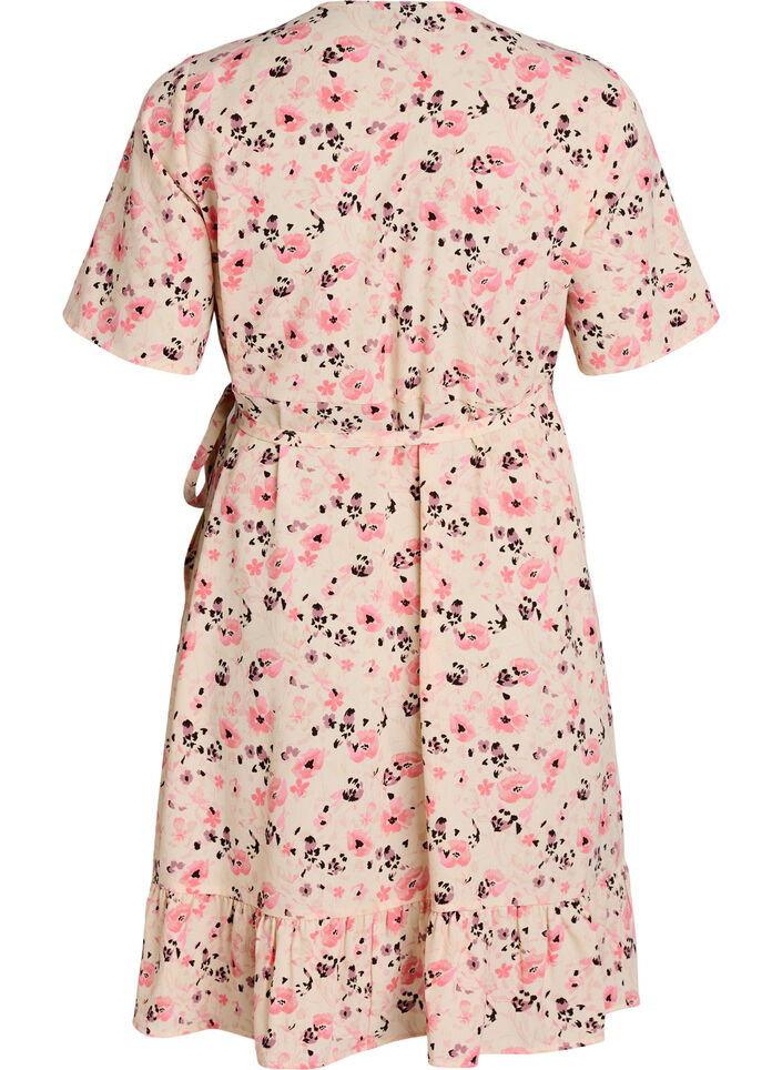 Wikkeljurk met korte mouwen, Rood, Packshot image number 1