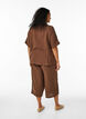Culotte broek van katoen met hoge taille, Bruin, Model image number 1