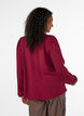 Blouse met V-hals en gehaakte sierband, Rood, Model image number 2