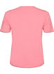 Katoenen T-shirt met golvende contrasterende randen, Roze, Packshot image number 1