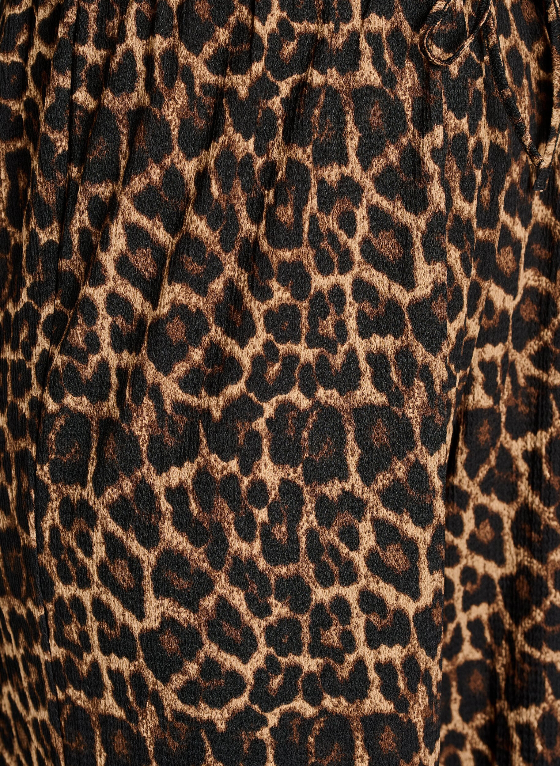 Zizzi Broek met wijde pijpen in een licht gestructureerde stof, Zwart, Packshot image number 2