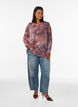 Tunic met paisleyprint en gesmokte manchetten, Roze, Model image number 1
